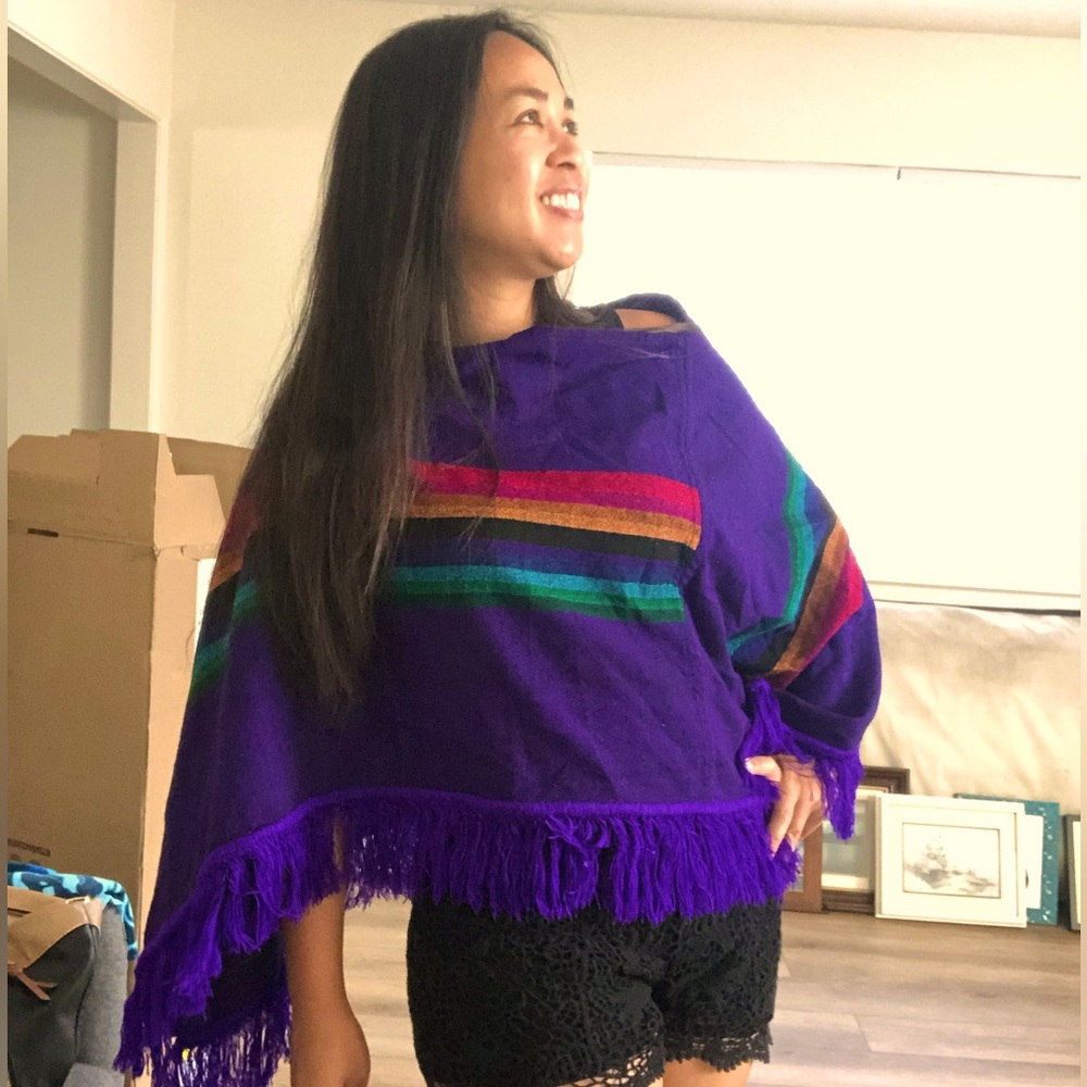 🌈Rainbow Poncho Top